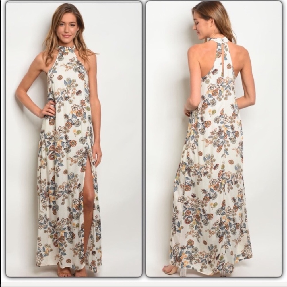 New Floral Haltered Maxi Dress - Picture 1 of 1